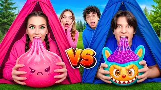 24 ЧАСА В ПАЛАТКАХ ПАЦАНЫ vs ДЕВЧОНКИ на ДАБЛ БАБЛ