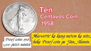 Ten Centavos Coin 1958