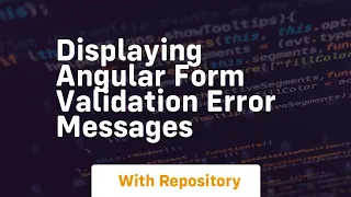 displaying angular form validation error messages