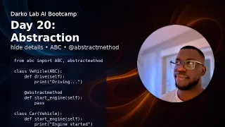 AI Bootcamp Day 20 - Python Abstraction Hiding Implementation with Abstract Classes