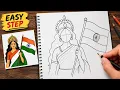 How to draw Bharat mata drawing Independence day drawing