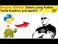 Dwayne Johnson The Rock Sketch using Python Turtle Graphics in Python Coding