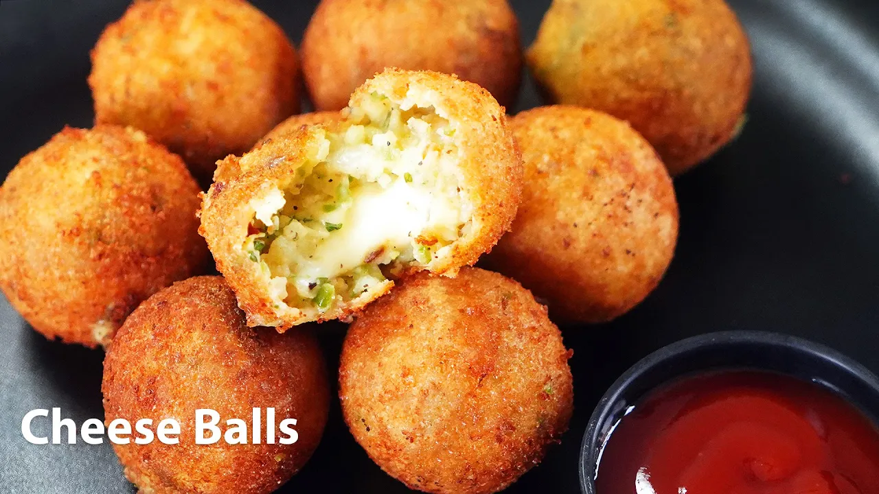    - Cafe style Crispy Cheese Balls       Easy Snack-Cheese balls recipe