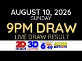 LIVE PCSO Lotto Result Today 9pm August 10 2026 - Ez2 Result and Swertres Result