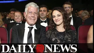 Anthony Bourdain supports his girlfriend and takes aim at Harvey Weinstein