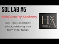 PortSwigger SQL Injection Lab SQL injection UNION attack retrieving data from other tables
