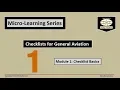 Checklists for General Aviation Module 1 - Checklist Basics