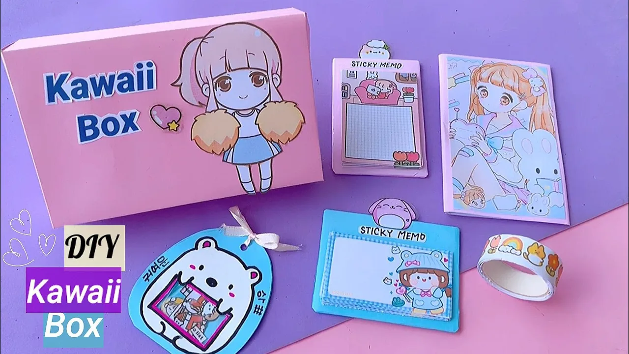 how to make kawaii box / handmade kawaii sticker / diy kawaii sticky notes / diy Kawaii set