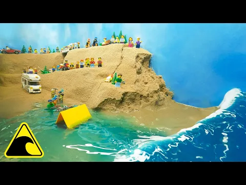 Download MP3 Tsunami at Lego City Canyon - Natural Disaster Experiment - Wave Machine VS Tourists - Dam Breach