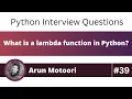 What is lambda function in Python Python Interview Question