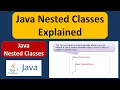 Java Nested Classes Explained Java Tutorial