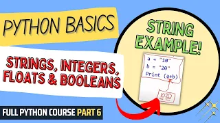 Strings Integers Floats Booleans Python Course for Beginners Full Python Course Part 6