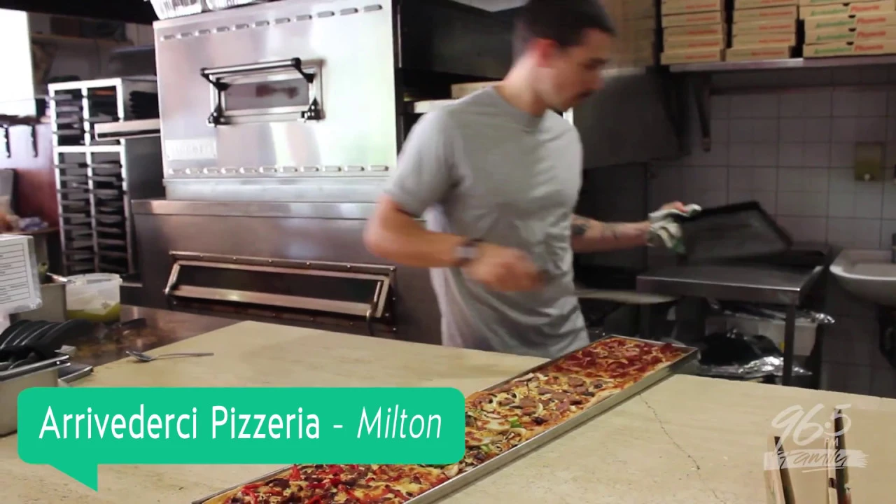 We shared a 1m Long Pizza with Red Frogs!