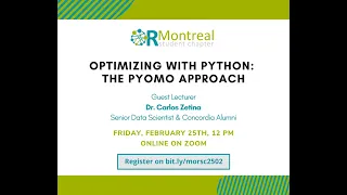 Optimization with Python The Pyomo Approach by Dr Carlos Zetina on February 25 2022