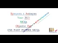 Synonyms Antonyms CSS 2021 Solved CSS MCQs - Objective Part