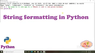 String formatting in Python Python Tutorial For Beginners