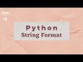 Python Tutorial Python String Format Urdu Hindi Lunar Computer College
