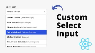 How to Create Custom Select Input using React HTML CSS JavaScript