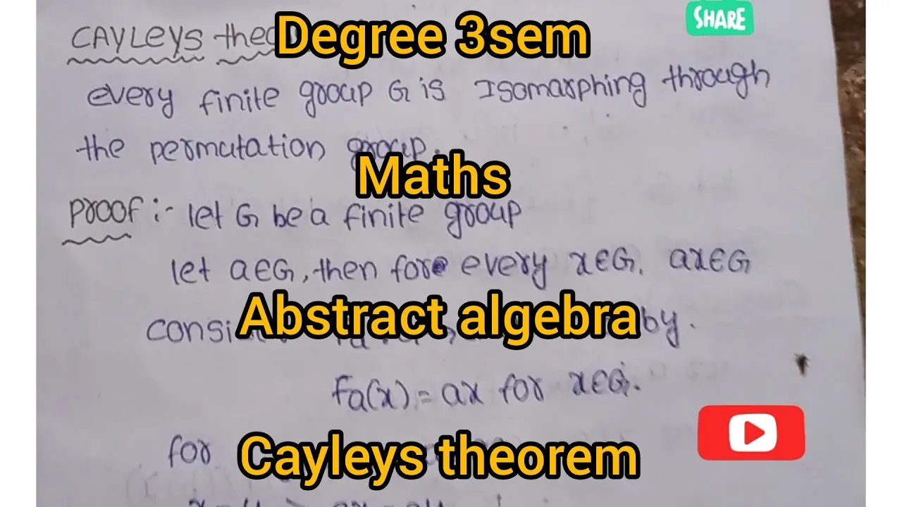 #degree 3 sem//maths//abstract algebra//cayley's theorem.