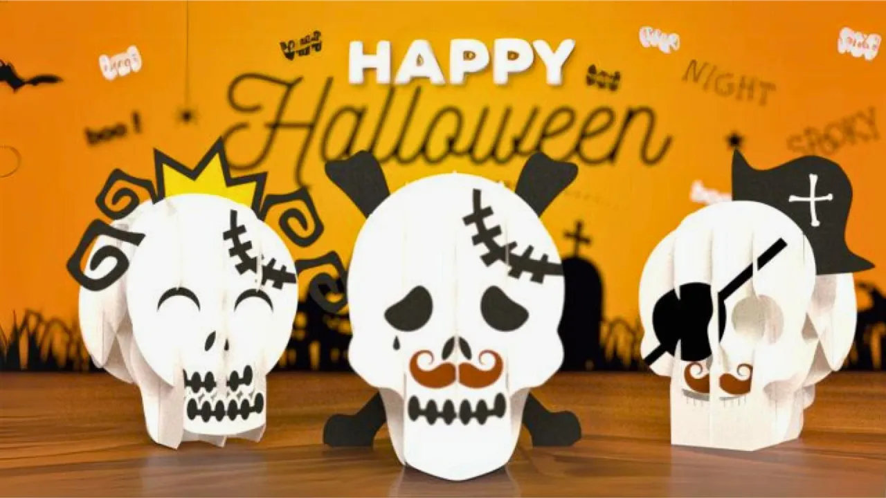 TEMPLATE – Halloween Skull Pop Up Decoration