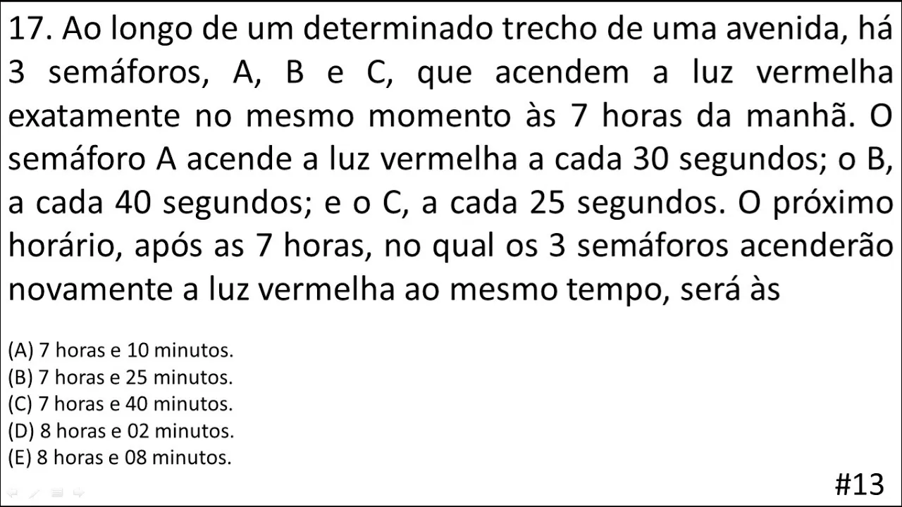 Questões que as pessoas mais erram - Questões resolvidas com mmc