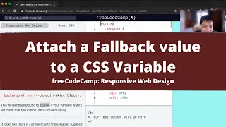 Attach a Fallback value to a CSS Variable Basic CSS freeCodeCamp tutorial