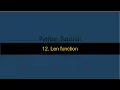 12 Len Function Python String Basics