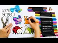 How to Color Cute Garden Insects Cute Butterfly Snail Ladybug ColorMochi
