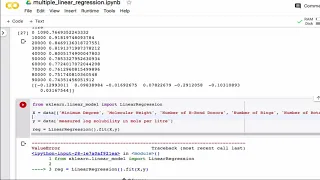 Multiple linear regression using Scikit predicting molecular solubility