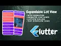 Expandable List View In Flutter With Animation Flutter Widget of the week