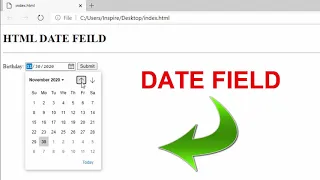 Web designing Lec 77 Date Field in HTML input type date