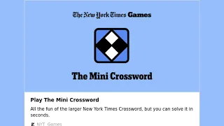 NYT The Mini Crossword 9 May 2024