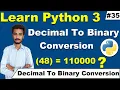 Decimal to Binary conversion Hindi How to convert a decimal number into Binary form Cyber Warriors