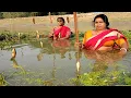 Download Lagu Fishing Video | Two Womens Amazing Hook Fishing On River | Village Women Fishing Indian