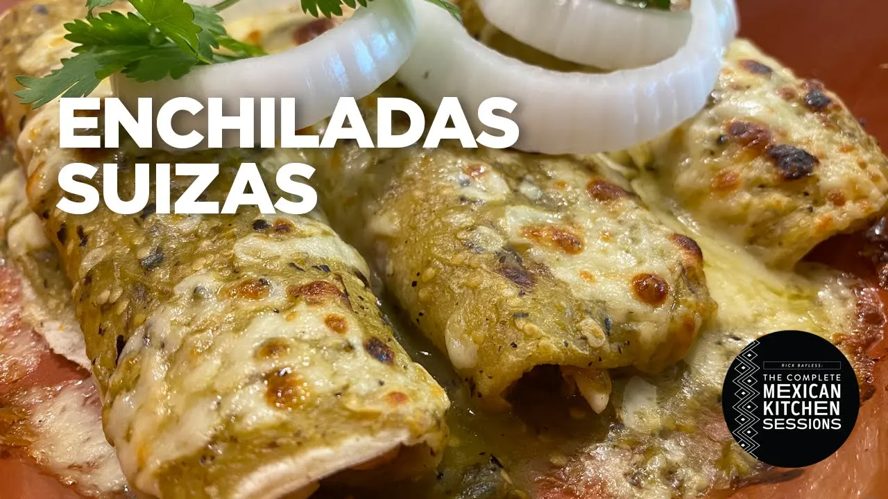 Rick Bayless Enchiladas Suizas  (Creamy Chicken Enchiladas with Melted Cheese)