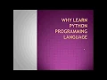 Python why learn python in Hindi