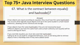 Top 75 Java Interview Questions - What Is the Contract Between equals and hashCode
