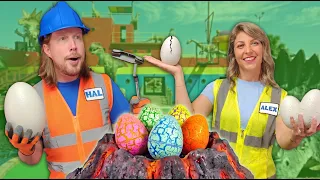 Dinosaur Mini Golf T-Rex Course Surprise Dino Eggs with Handyman Hal Awesome Alex