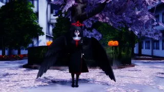  mmd r18 hanekawa hasumi happy halloween blue archive 