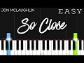 Jon McLaughlin - So Close From Enchanted EASY Piano Tutorial