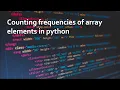 Counting the frequencies in a list using dictionary in Python DSA