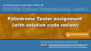 Python 04E1 Palindrome Tester with code review