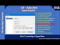 Typed Data Objects Part 7 - Inserting a Data Row Ado Net Tutorial
