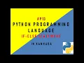 if else statement Python full course for beginners in Kannada