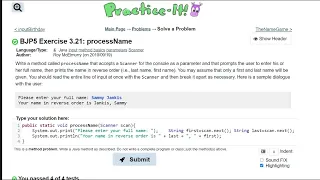 Java Practice It 3 21 processName method basics parameters Scanner