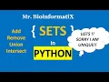 Data Types Sets in Python Python for beginners Mr BioinformatiX