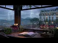 Cozy Rainy Study Room by the Sea Rain Thunder Sounds for Focus Relaxation Study