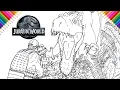 INDOMINUS REX vs PARK SECURITY Drawing and Coloring Jurassic World