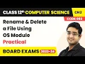 Class 12 NCERT Computer Science Ch 2 Rename Delete a File Using OS Module Practical CBSE 2025