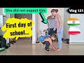 This Indian boy touches her feet and her reaction is priceless Karolina vlogs with Anurag